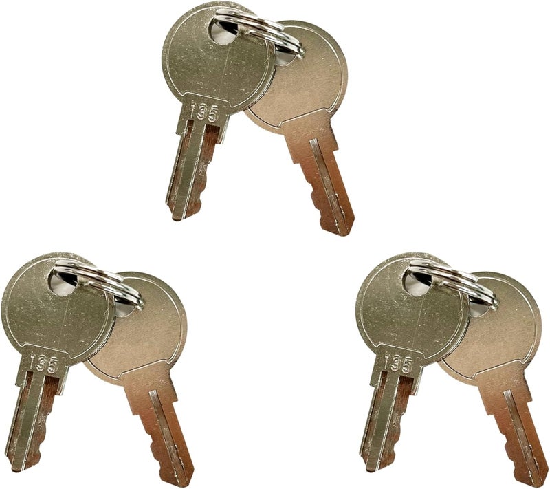 HK SYSTEMS Key #135, Set 6Keys only for BSM 16inch Cash Drawer (P41SBU, ASIN B0F54LYM3N, B0FBBWQ7H8) - Image 1